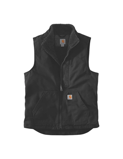 WASH DUCK LINED MOCK NECK VEST BLACK